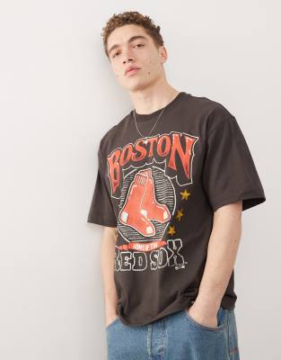 47 Brand 47 Brand Boston Red Sox graphic print t-shirt in charcoal-Grey