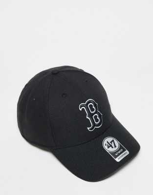 47 Brand - Boston Red Sox - Kappe in Schwarz mit erhabenem Logo