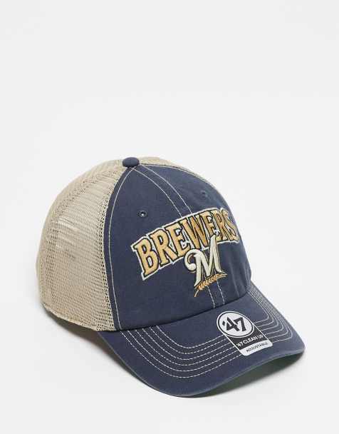 47 Brand Brewers script clean up trucker cap in blue - view 1