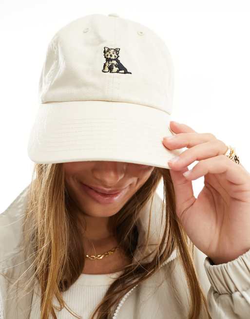 47 Brand - Cappellino color crema con cagnolino