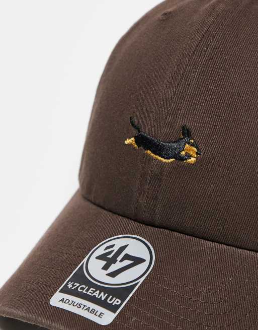 47 Brand - Casquette de baseball épurée avec broderie chien - Marron, 2 de 3