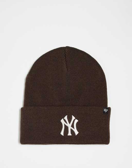 47 Brand – Chokladbrun, stickad keps med liten NY Yankees-logga