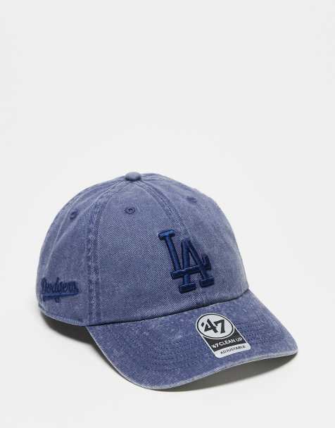 47 Brand – Clean Up – Niebieska sprana jeansowa czapka z daszkiem z motywem LA Dodgers - view 1