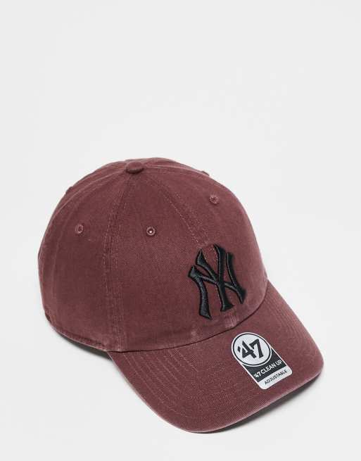 47 Brand – Czapka z daszkiem z logo z motywem NY Yankees w spranym brązowym kolorze