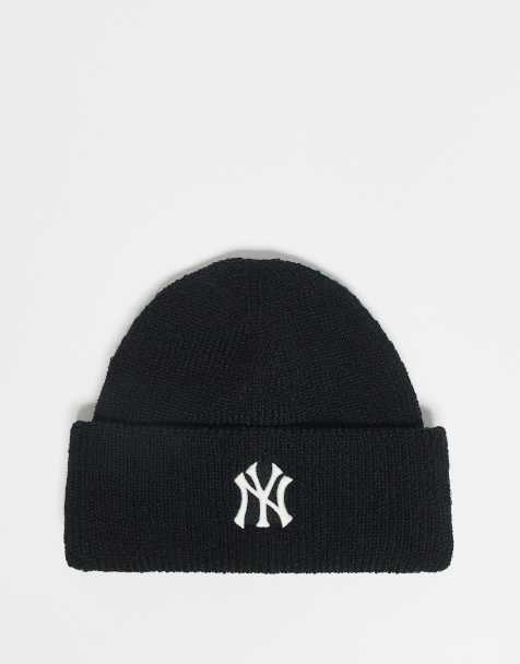47 Brand – Czarna czapka beanie z prążkowanej dzianiny z motywem NY Yankees i wywijanym brzegiem - view 1