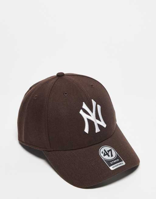47 Brand – Czekoladowa czapka snapback z motywem NY Yankees