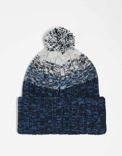 47 Brand – Granatowa dzianinowa czapka beanie w paski z motywem NY Yankees i pomponem - view 1