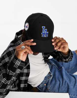 47 Brand LA Dodgers baseball cap in black with logo and badge embroidery