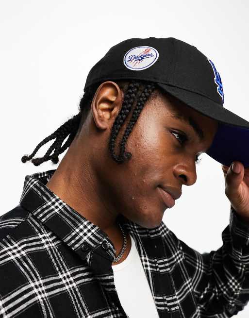 47 Brand LA Dodgers baseball cap in black with logo and badge embroidery, 3 of 4