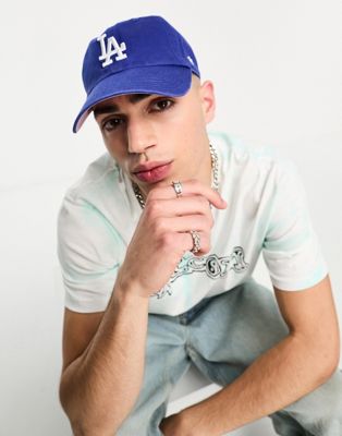47 Brand LA Dodgers baseball cap in royal blue with logo and badge embroidery - ASOS Price Checker