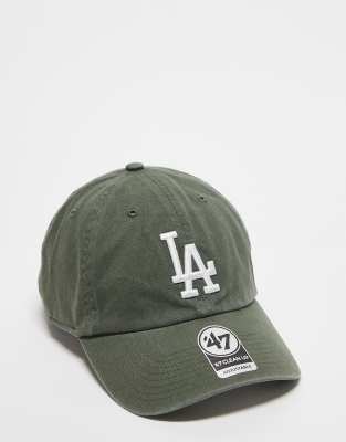 47 Brand LA Dodgers clean up cap in washed khaki | ASOS