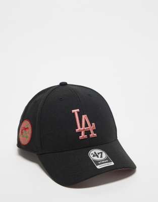 47 Brand 47 Brand LA Dodgers contrast clean up badge cap in black