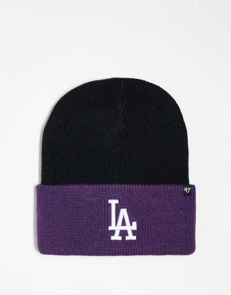 47 Brand LA Dodgers contrast knitted beanie in plum - view 1