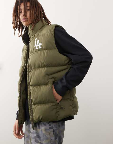 47 Brand - LA Dodgers - Gewatteerde bodywarmer met capuchon in kaki - view 1