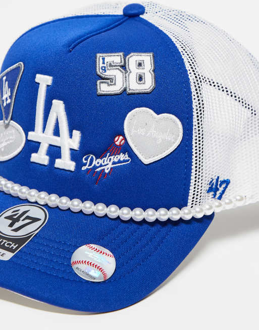 47 Brand LA Dodgers hitch baseball cap in blue with multi badging, 2 of 3