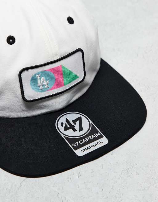 47 Brand – LA Dodgers – Kappe in Weiß und Schwarz mit Logo in Primärfarben , 2 von 3