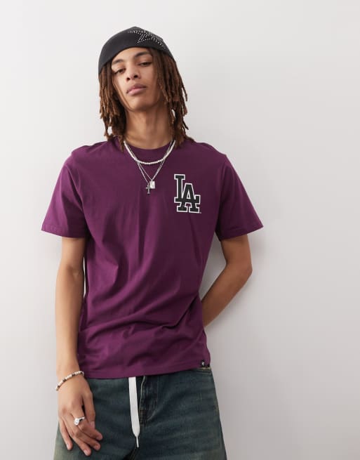 47 Brand – LA Dodgers – Lila t-shirt med tryck baktill, 4 av 4