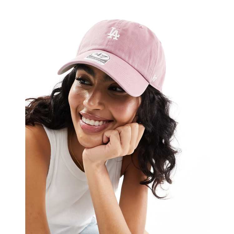 47 Brand LA Dodgers mini logo clean up cap in pink