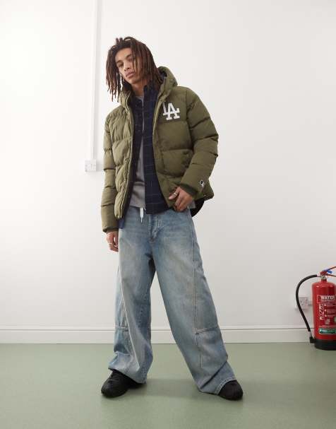 47 Brand LA Dodgers padded hooded coat in khaki - view 1