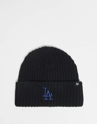 47 Brand LA Dodgers ribbed cuff knit beanie in black