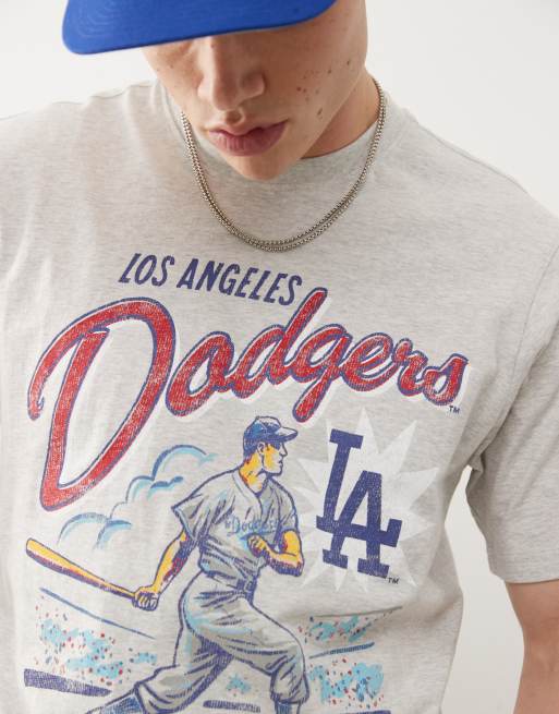 47 Brand – LA Dodgers – T-Shirt in Grau mit Baseball-Print, 2 von 3