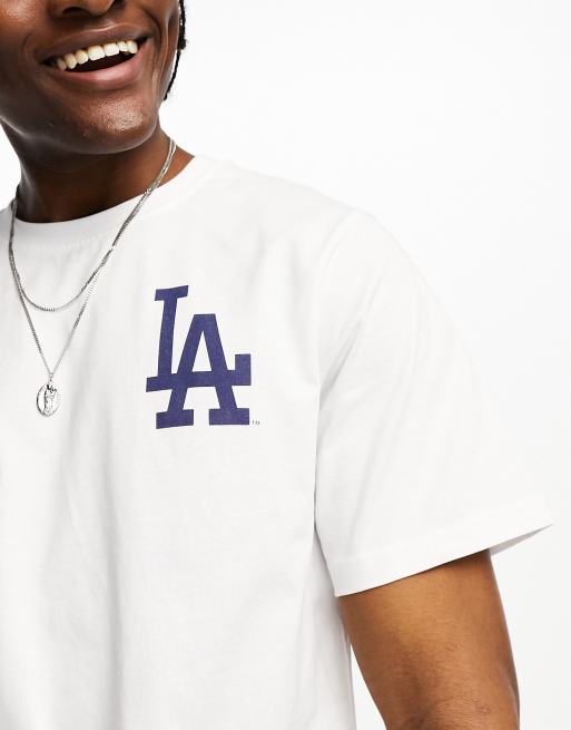 47 Brand MLB LA Dodgers pullover hoodie in white with chest and back print