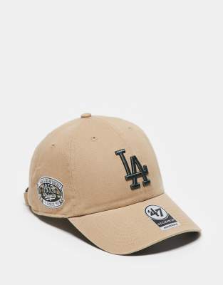 47 Brand 47 Brand Los Angeles Dodgers contrast cap in beige-Neutral