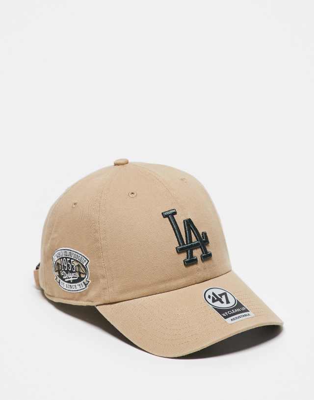 47 Brand - los angeles dodgers contrast cap in beige