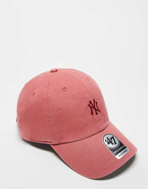 47 Brand – Mini NY Yankees – Czapka z daszkiem, w spranym kolorze koralowym