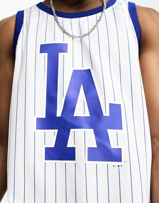 47 Brand MLB LA Dodgers co-ord mesh shorts in white with pinstripes