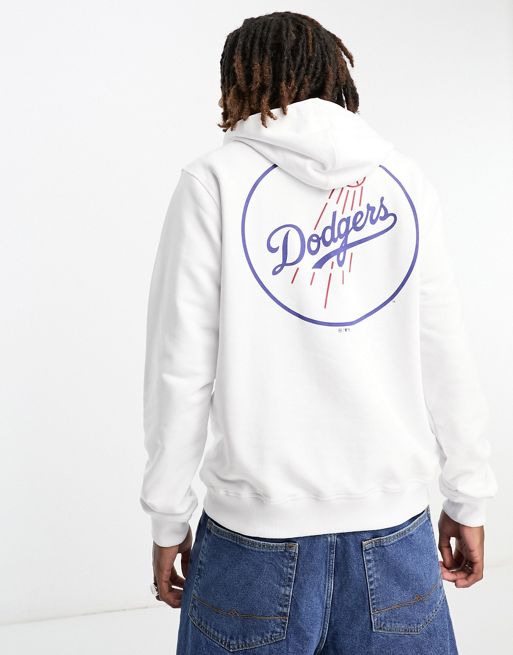 47 Brand MLB LA Dodgers pullover hoodie in white with chest and back print