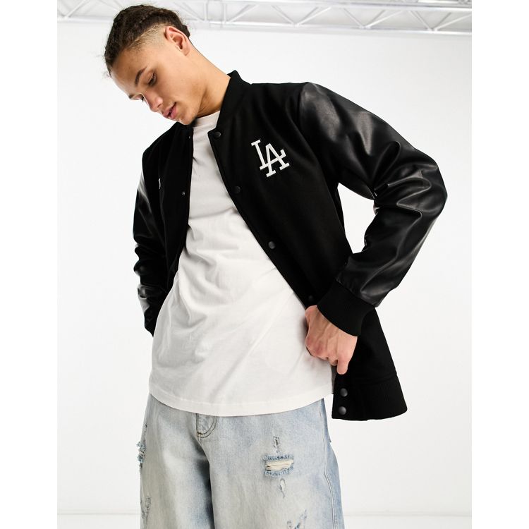 47 Brand Hoxton College Varsity Jacket - Los Angeles Dodgers Black M