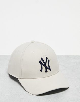 47 Brand MLB NY Yankees baseball cap in ecru with navy embroidery