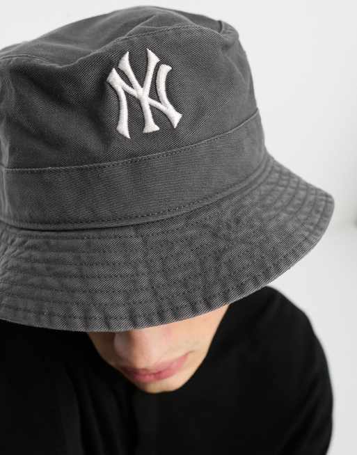 New York Yankees MLB Leather Black Bucket Hat