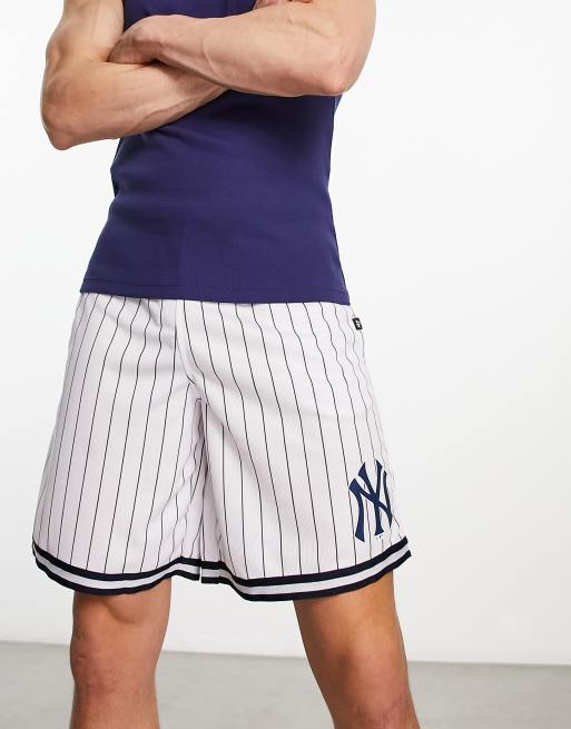 47 Brand MLB NY Yankees co-ord mesh shorts in white with pinstripes