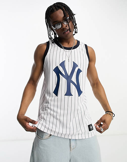 47 Brand MLB NY Yankees co-ord varsity vest in white with pinstripes