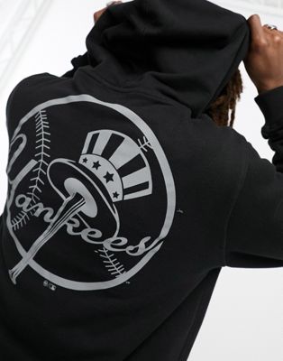 47 Brand MLB NY Yankees pullover hoodie in black with chest and back print - ASOS Price Checker