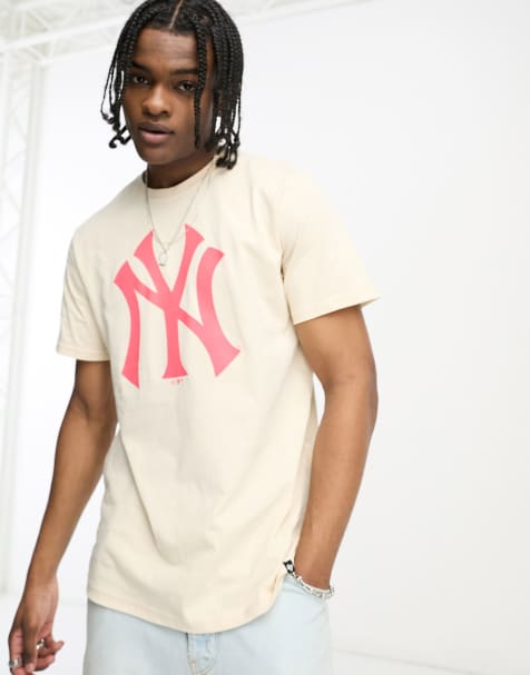 47 Brand MLB NY Yankees t-shirt in off white with large logo print - view 1