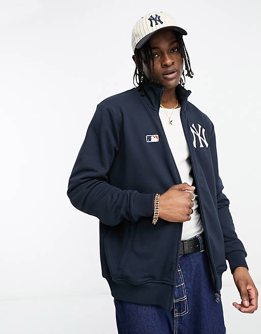 47 Brand MLB NY Yankees track jacket in navy with chest print | ASOS