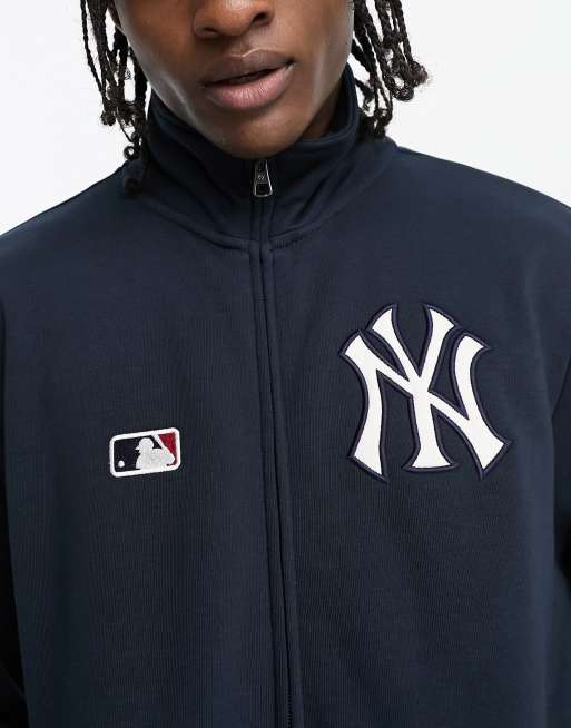 47 Brand MLB NY Yankees coach jacket in black with chest print