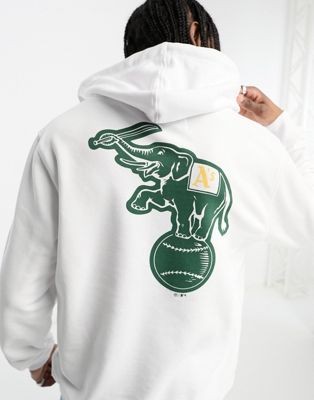47 Brand MLB Oakland Athletics pullover hoodie in white with chest and back print - ASOS Price Checker