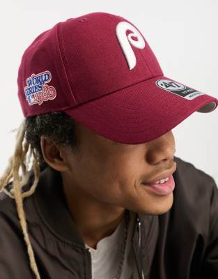 Berretto MLB Philadelphia Phillies '47 Brand, Rosso, Cotone 100%, Taglia Regolabile - 3