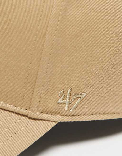 47 Brand MLB snapback cap in dusty khaki with tonal NY embroidery, 3 of 4