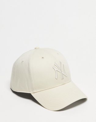47 Brand MLB snapback cap in off white with tonal NY embroidery