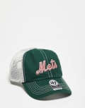 [47 Brand] 47 Brand New York Mets script clean up trucker cap in green One Size GREEN