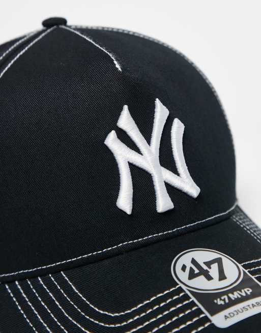 47 Brand – New York Yankees – Kappe in Schwarz mit Kontrastnaht, 3 von 3