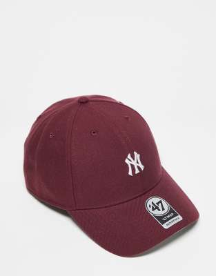 47 Brand 47 Brand New York Yankees mini logo cap in burgundy-Red