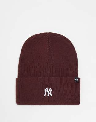 47 Brand - New York Yankees - Strickmütze in Burgunderrot mit kleinem Logo