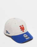 [47 Brand] 47 Brand NY Mets baseball cap in off white and blue No Size Multi