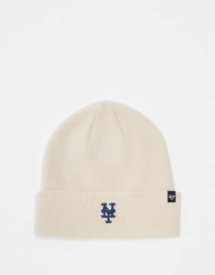 47 Brand 47 Brand NY Mets beanie in cream-White